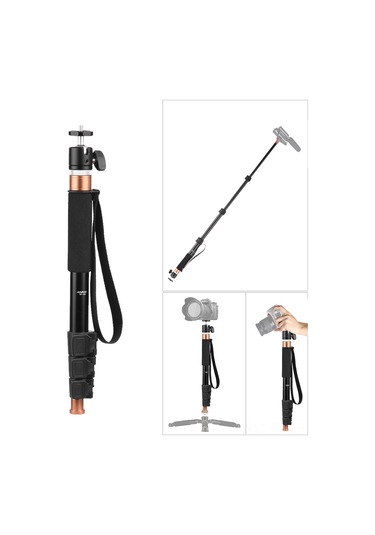 Teltree Andoer Tp-148 Aluminyum Monopod/mikrofon Çubuğu 35.3-94.6cm Yüksekliği Ayarı 5kg Maksimum Yük Taşıma - Dslr Kameralar Ve Mikrofonlar İçin