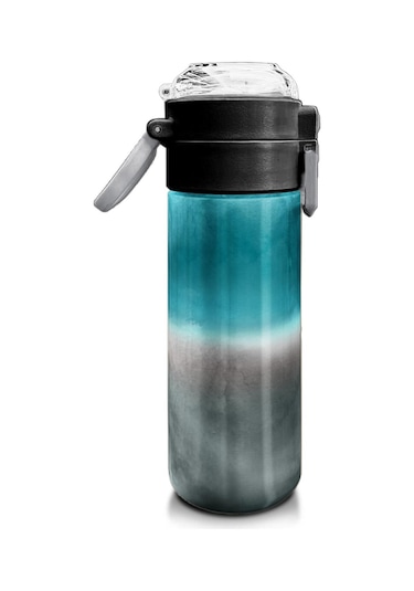 Coral High Kids Nefti Gri Renk Geçişli Desenli Pipetli Ve Direkt İçim Çelik Termos 500 Ml 31969 Altın