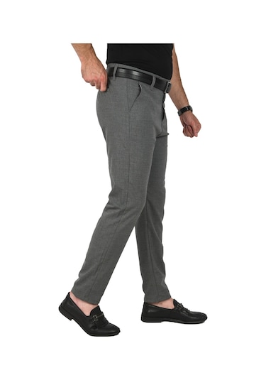 Deepsea Erkek Antrasit İtalyan Kesim Tüylenmez Likralı Spor Pantolon Esnek Kumaş Bilek Boy Boru Paça Klasik Pantolon 2502005 Antrasit