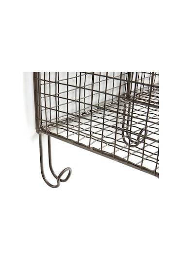 Wessdizayn 3 Kancalı Metal Duvar Asklığı 4 Gözlü Duvar Rafı Wd-210 Siyah