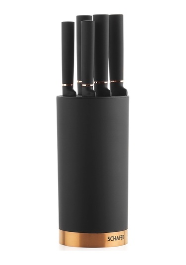Schafer Forge Bloklu Bıçak Seti 6 Parça-siyah02
