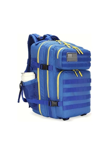 Dashanshop 6.6gal Blue Yellow Sırt Çantası Günlük Spor Fitness Kamp Yürüyüş Seyahat Okul Çantası Erkek Kadın Hediye Altın