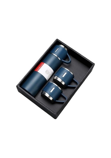 Panada Outdoor Paslanmaz Çelik Termos Bardak Seti - 500ml Portatif Ve Şık Çelik Termos Mavi Mavi