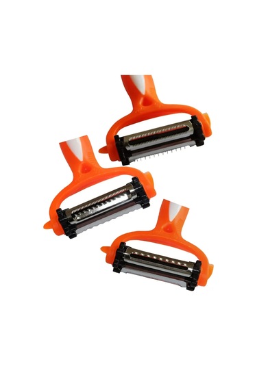 Dofolink Mutfak İçin Çok Fonksiyonlu Meyve Sebze Soyucu Dilimleyici - Paslanmaz Çelik Bıçaklı, Abs Kolu, El Ve Makine Yıkama Uygun Turuncu