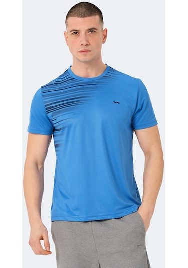 Slazenger RAVEN Erkek  Saks Mavi Tişört