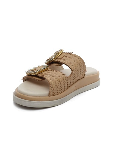 Greyder 59240 Caramel Hakiki Deri Kadın Terlik-957 Caramel Karamel