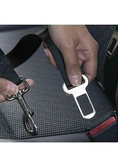 Araç Köpek Kedi Koltuk Emniyet Kemeri Evcil Hayvan Araba Metal Emniyet Halkası Tasması Tokası Siyah