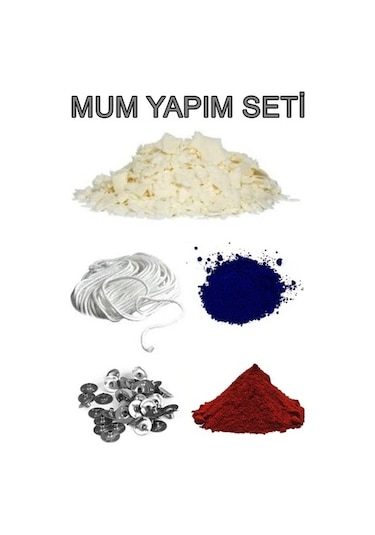 Soya Mum Yapım Seti, 1Kg Soya Wax, Boya, Fitil, Mum Çıtçıtı