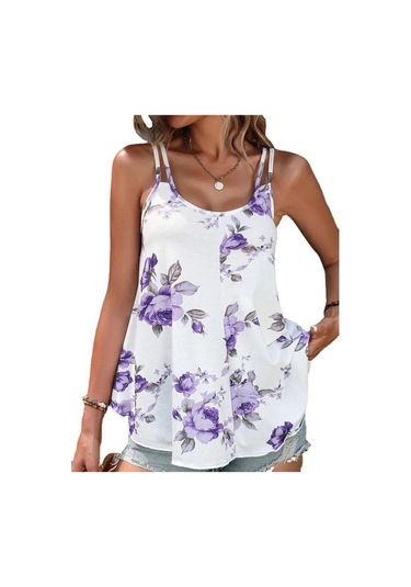 Kırmızı Yaz Kadın Kaşkorse Yelek Rahat Yuvarlak Yaka Kazak Dijital Baskı Üstleri Kaşkorse