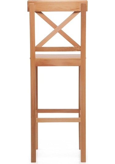 Alaçatı Ahşap Bar Sandalyesi Natural