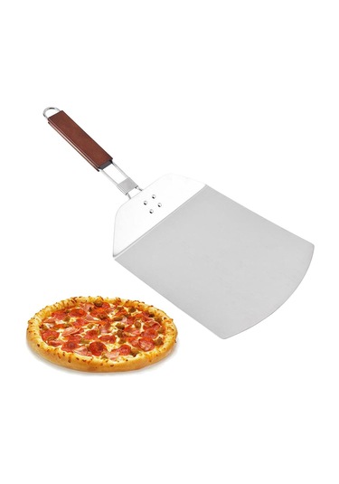 Homyl Kürek Pizza Kabuklu Ekmek Spatula Pişirme Tepsisi Gümüş GÜmüş