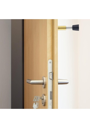 Fosenze Stainless Steel Hidrolik Puf Kapı Durdurucu - 103mm Uzunluk, Delikli/deliksiz İki Kullanıma, Darbe Emici, Zemin Koruyucu