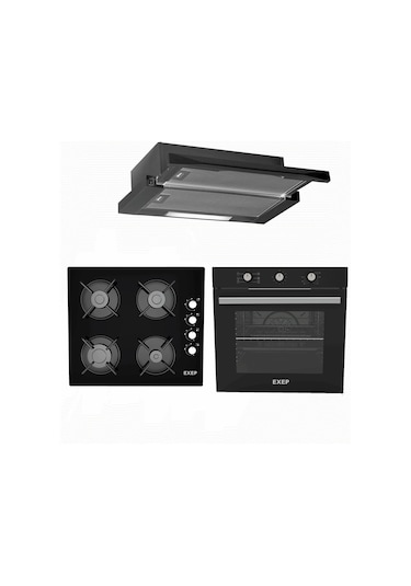 Exep Begin EF-240 - EO-320 - E5E Siyah Ankastre Set