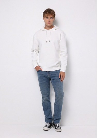 Colins Comfort Fit Erkek Beyaz Sweatshirt Cl1075715 Q1.v2 Wht Beyaz
