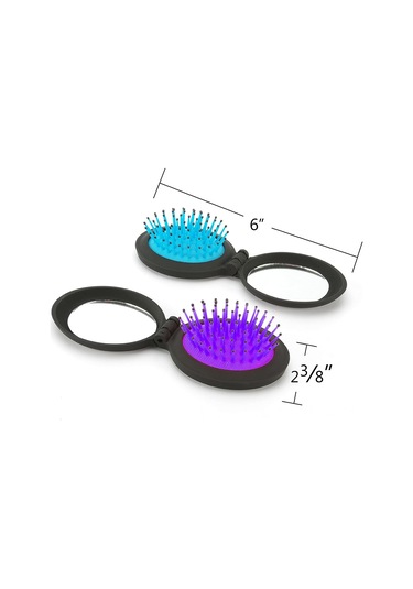 Seyahat Saç Fırçası Aynalı Kompakt Cep Boyutu, Katlanabilir Mi