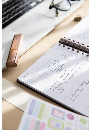 2026 A5 Spiralli Keten Haftalık Ajanda 12 Aylık - Mercan Mercan