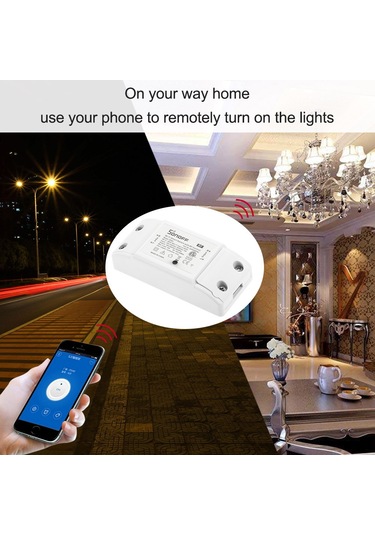 Dofolink Im151116003 Sonoff Rf Akıllı Anahtar: Wi-fi Ve 433mhz Rf Kumanda, Uzak Kontrol, Zamanlama, Ses Kontrolü Echo/google Home - 2200w