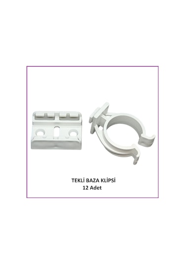Baza Klipsi Tekli 12 Adet Beyaz