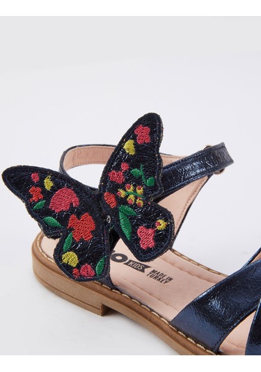 Denokids Kelebek Kız Sandalet Siyah