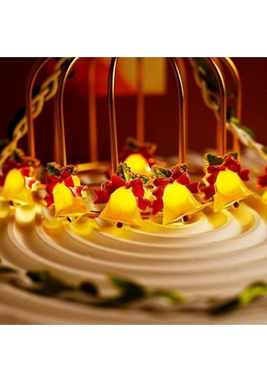 Dancemonkey 5 M 50 Işıklar Noel Ağacı Dekorasyon Işık Dize Noel Çan Şenlikli Atmosfer Işık Dize Akülü, Renkli Led Çok Renkli