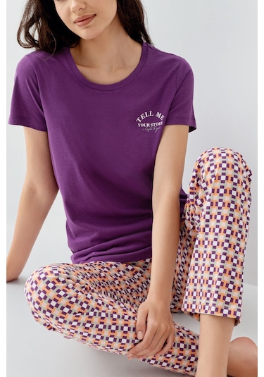 Arnetta Kadın Mor Pijama Takımı Ar3561-s-v1 Mor