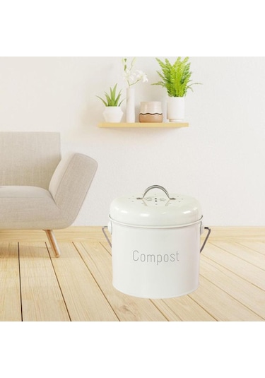 Homyl 3l Bahçe Kompost Kutusu Tezgahı Kapalı Kapaklı Kovası