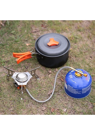 Geeksen Lixada 3000w Taşınabilir Kamp Pişirme Seti Katlanır Mini Cep Ocağı Kamp Gazlı Ocağı Gaz Dönüşüm Baş Adaptörü İle Bölmeli Brülör Kamp Sobası Çok Renkli