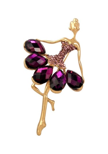 Suntek Charm Güzel Kristal Noel Bale Kız Broş Pin Giyim