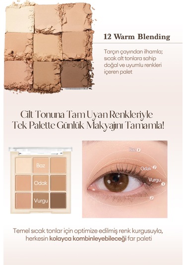 Dasique 3 Farklı Mat Dokuda Renk Seçenekleri Sunan Far Paleti Shadow Palette 12 Warm Blending 12 Warm Blending