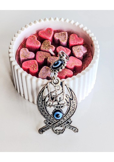 Moncuk Design Nazar Boncuklu Çift Hz Ali Kılıçlı Metal Anahtarlık