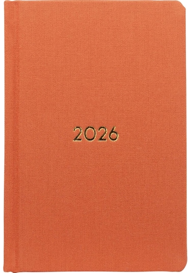 Ece Ajandası Yeniköy 2026 Mandalina - Haftalık Keten Sert Kapak Cep Boy 9x14 Turuncu