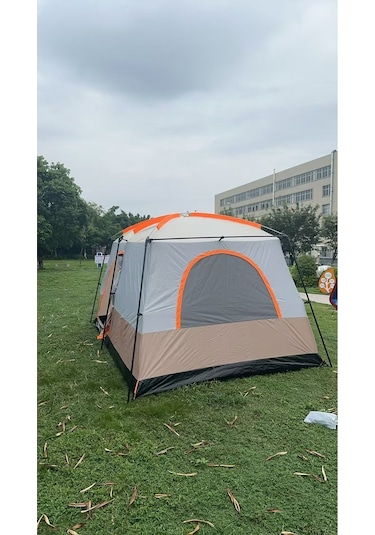 Aile Boyu Büyük Kamp Çadırı 2 Oda 1 Salon 420 305 200 Cm Bej