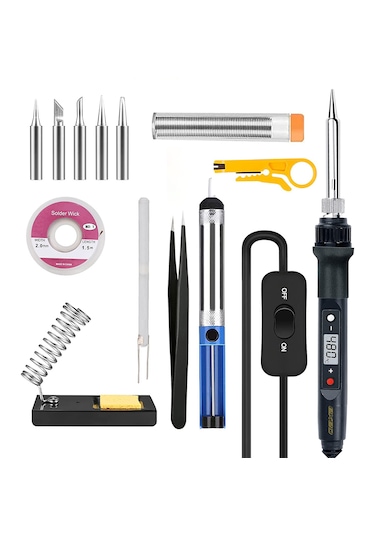 Exeo Dijital Isı Ayarlı Havya Set Lehim Makinesi Seti 80w Çantalı