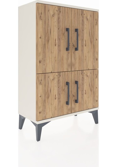 Arges Komodin 2 Raflı 4 Kapaklı 60x30x96 Aytaşı-çam Aytaşı