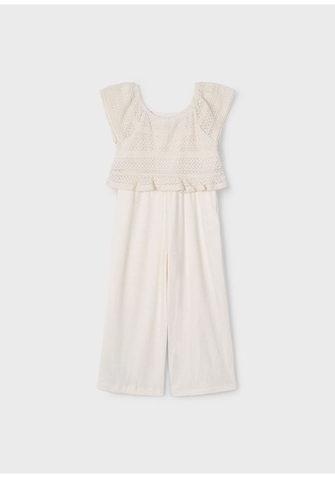 Mayoral 3874 Kız Çocuk Krem Tulum Krem