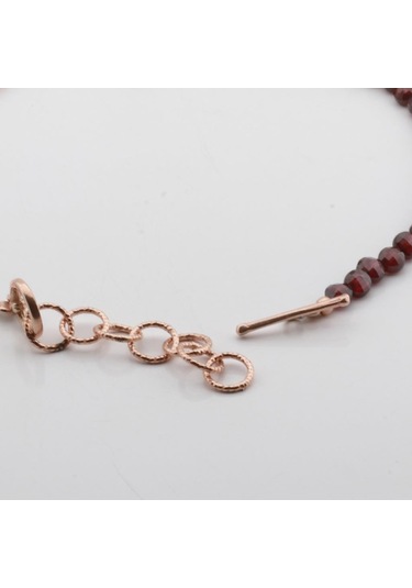 Sitrin Taşlı Rose Gold Halhal Gümüş