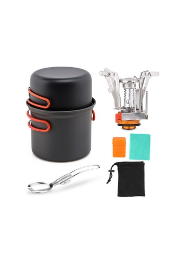 Neevoyu "kamp İçin Katlanır Ocaklı 2'li Tencere Seti - Çatal Kaşık Ve Bez Dahil" Çok Renkli