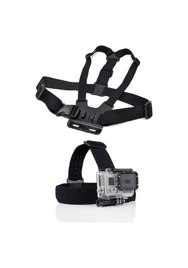 Gopro Uyumlu Göğüs Askısı Ve Kafa Bandı Seti Çok Renkli
