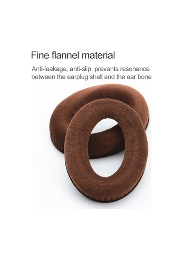 Sennheiser Hd515 / Hd555 / Hd595 / Hd598 / Hd558 / Pc360 Flanel Kulaklık Yastık Kılıfı Kulaklıklar Ton Ayarlama Pamuklu Yedek Kulak Yastıkları Kahverengi