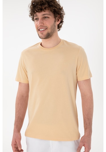 U.S. Polo Assn. Erkek Regular Fit Bisiklet Yaka Bej Basic Tişört 50305928-VR011 U.S. Polo Assn. Erkek Regular Fit Bisiklet Yaka Bej Basic Tişört 50305928-VR011