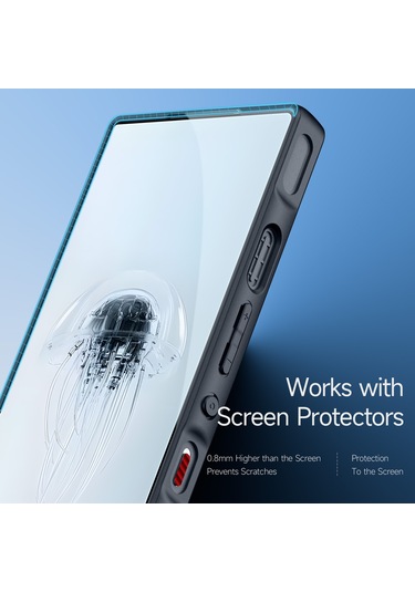 Zte Nubia Red Magic 10 Pro / 10 Pro Dux Ducıs Aimo Serisi Tpu Pc Buzlu Hissediyorum Telefon Kılıfı Siyah Siyah