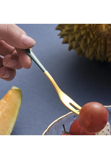 Gümüş 5 Adet Meyve Çatalı Lüks Paslanmaz Çelik Altın Kek Tatlı Çatal Güzel Mini Çatal Kek İçin Kullanılan Parti Salyangoz Çatal Restoran