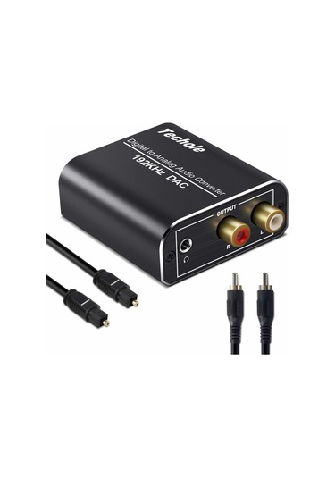 Dac Audio 192khz, Alüminyum Dac Dijitalden Analoga Ses Dönüştürücü, Dijital Spdif Toslink Stereo L/r Rca Jakı 3.5mm Optik/koaksiyel Kablo İle Hd Tv Blu-ray Ps3 Ps4 Xbox