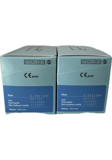 Akupunktur İğnesi Kuru İğne 0.25x13 Mm 200lük Paket 2 Kutu