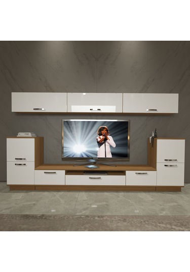 Decoraktiv Trendstyle 9 Mdf Tv Ünitesi Tv Sehpası Ceviz - Beyaz