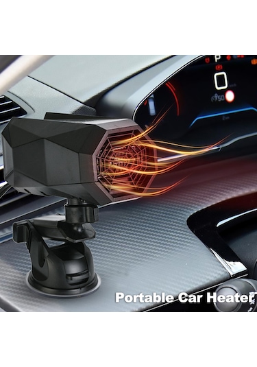 Araba Isıtıcı 12v/150W Otomatik Isıtıcı Fan Taşınabilir Vakumlu Braket Ön Cam Buz Çözme Ve Kar Temizleme Hava Isıtıcı