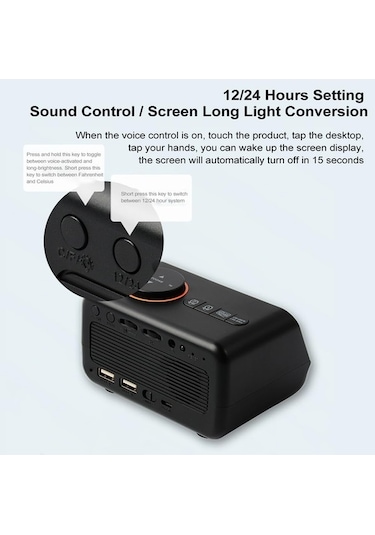 Besthome1 Mistaha Büyük Led Ekranlı Dijital Çalar Saat, 0-100% Dimmer, Uyku Ve Okuma Modu