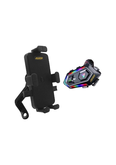 Y20 Kask Kulaklık İnterkom + Motosiklet Telefon Tutacağı
