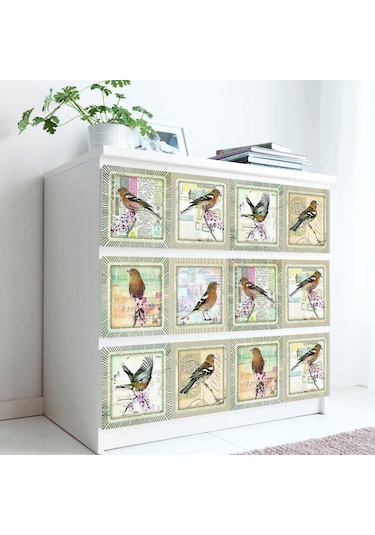 Simülasyon Damga Çiçekler Kuşlar Kristal Sert Fayans Duvar Sticker Mutfak Dolap Ev Dekor Sanatsal Fresk Peel Sopa Duvar Çıkartmaları 20cmx20cmx10pcs Diğer