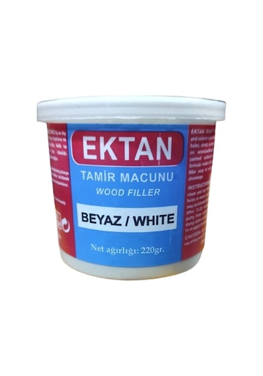 Masif ve Kaplama Mobilya Ahşap Dolgu Tamir Macunu (Beyaz Renk) 200 Gr